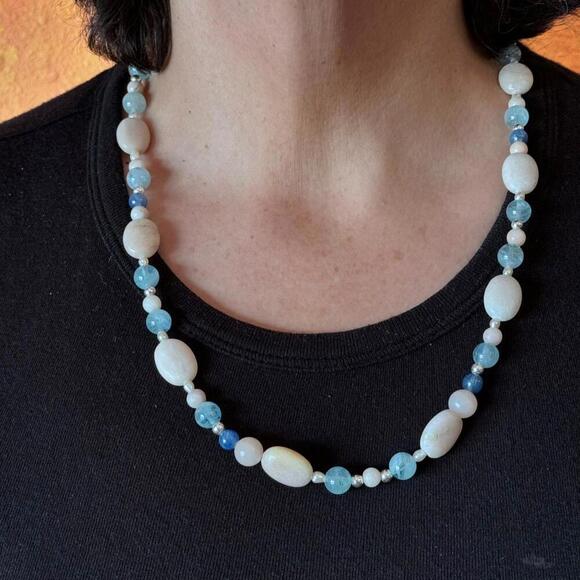 Carolyn Pollack Sterling Silver Beach Tone Multi Gemstone 23" Necklace For Women - Picture 1 of 10